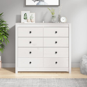 vidaXL Dressoir 100x40x90 cm massief grenenhout wit