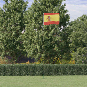 vidaXL Vlag met vlaggenmast Spanje 5,5 m aluminium