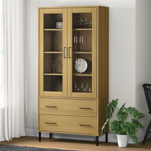 vidaXL Boekenkast met metalen poten OSLO 85x35x172,5 cm hout bruin
