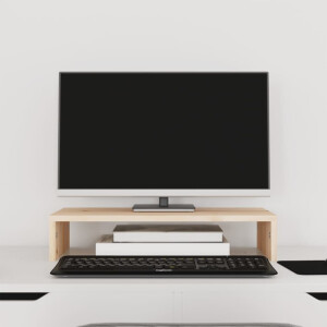 vidaXL Monitorstandaard 50x27x10 cm massief grenenhout