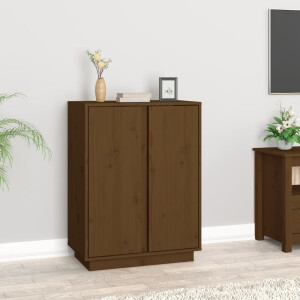 vidaXL Dressoir 60x35x80 cm massief grenenhout honingbruin