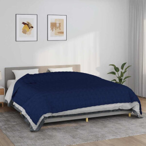 vidaXL Verzwaringsdeken 220x260 cm 15 kg stof blauw