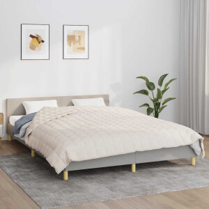 vidaXL Verzwaringsdeken 200x225 cm 9 kg stof lichtcrèmekleurig