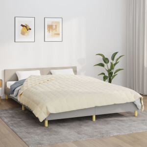 vidaXL Verzwaringsdeken 200x225 cm 13 kg stof lichtcrèmekleurig
