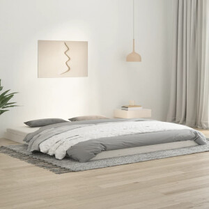vidaXL Bedframe massief grenenhout wit 180x200 cm
