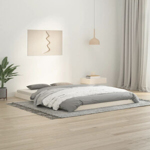 vidaXL Bedframe massief grenenhout wit 140x200 cm