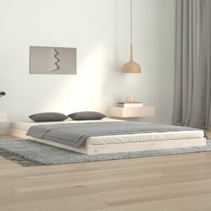 vidaXL Bedframe massief grenenhout wit 120x200 cm