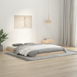 vidaXL Bedframe massief grenenhout 135x190 cm