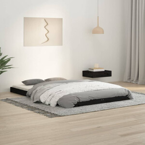 vidaXL Bedframe massief grenenhout zwart 120x190 cm