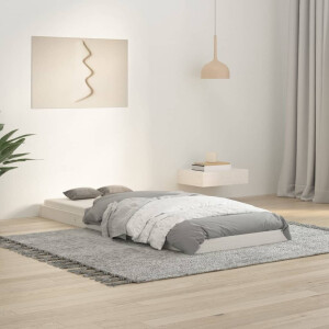 vidaXL Bedframe massief grenenhout wit 75x190 cm