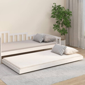 vidaXL Bedframe zonder matras massief grenenhout wit 140x200 cm