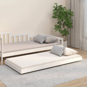 vidaXL Bedframe zonder matras massief grenenhout wit 75x190 cm