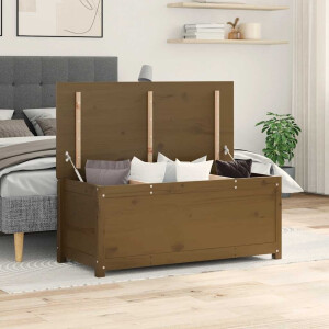 vidaXL Opbergbox honingbruin 110x50x45,5 cm massief grenenhout