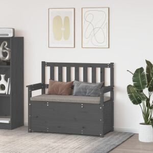 vidaXL Bankje 112,5x51,5x96,5 cm massief grenenhout grijs