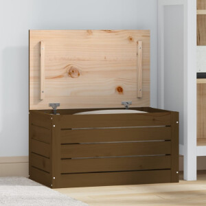 vidaXL Opbergbox honingbruin 59,5x36,5x33 cm massief grenenhout
