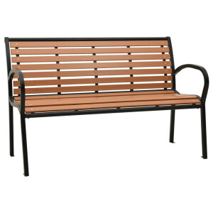 vidaXL Tuinbank 116 cm staal en HKC zwart en bruin