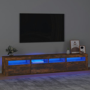 vidaXL Tv-meubel met LED-verlichting 210x35x40 cm gerookt eikenkleurig