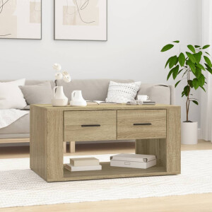 vidaXL Salontafel 80x50x40 cm bewerkt hout sonoma eikenkleurig