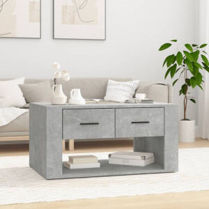 vidaXL Salontafel 80x50x40 cm bewerkt hout betongrijs