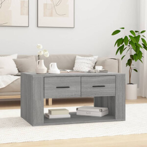 vidaXL Salontafel 80x50x40 cm bewerkt hout grijs sonoma eiken