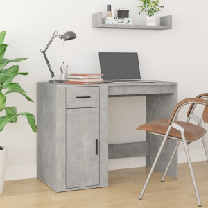 vidaXL Bureau 100x49x75 cm bewerkt hout betongrijs