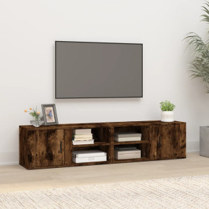 vidaXL Tv-meubels 2 st 80x31,5x36 cm bewerkt hout gerookt eikenkleurig