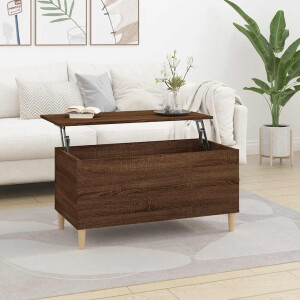 vidaXL Salontafel 90x44,5x45 cm bewerkt hout bruin eikenkleur