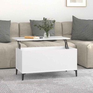 vidaXL Salontafel 90x44,5x45 cm bewerkt hout wit