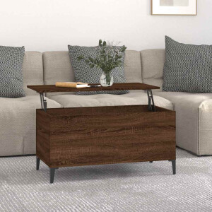 vidaXL Salontafel 90x44,5x45 cm bewerkt hout bruin eikenkleur