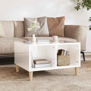 vidaXL Salontafel 60x50x36,5 cm bewerkt hout hoogglans wit