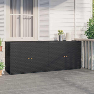 vidaXL Tuinkast Zwart 198x55,5x80 cm Poly Rattan