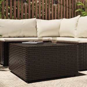 vidaXL Salontafel tuin vierkant 50x50x30 cm poly rattan bruin