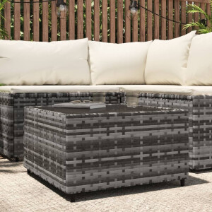 vidaXL Salontafel tuin vierkant 50x50x30 cm poly rattan grijs