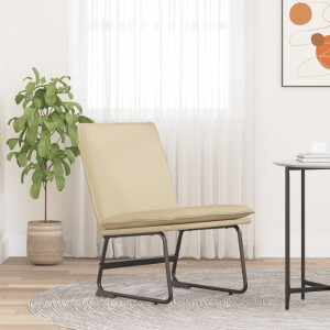 vidaXL Loungestoel 52x75x76 cm stof crèmekleurig