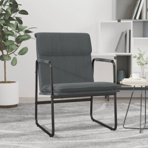 vidaXL Loungestoel 55x64x80 cm stof donkergrijs
