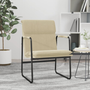 vidaXL Loungestoel 55x64x80 cm stof crèmekleurig