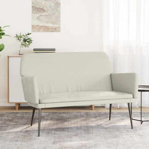 vidaXL Bankje 108x79x79 cm fluweel crèmekleurig