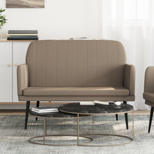 vidaXL Bankje 107x80x81 cm kunstleer cappuccinokleurig