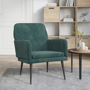 vidaXL Fauteuil 62x79x79 cm fluweel donkergroen