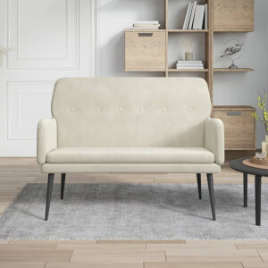 vidaXL Bankje 108x79x79 cm fluweel crèmekleurig