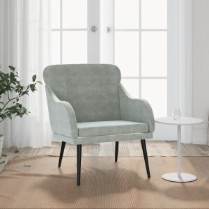 vidaXL Fauteuil 63x76x80 cm fluweel lichtgrijs