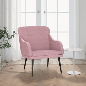 vidaXL Fauteuil 63x76x80 cm fluweel roze