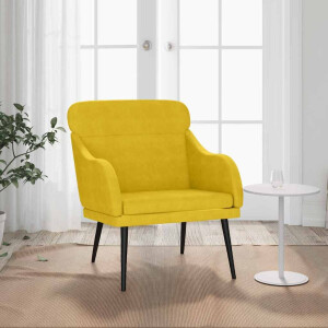 vidaXL Fauteuil 63x76x80 cm fluweel geel