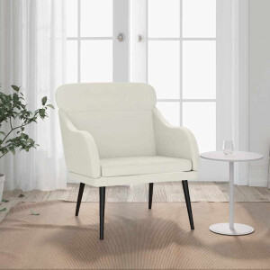 vidaXL Fauteuil 63x76x80 cm fluweel crèmekleurig