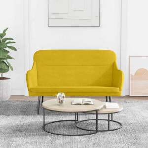 vidaXL Bankje 110x76x80 cm fluweel geel