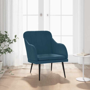 vidaXL Fauteuil 63x76x80 cm fluweel blauw