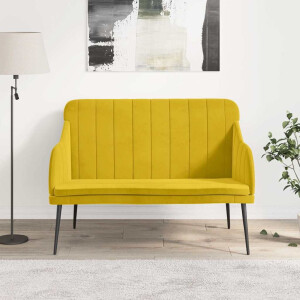 vidaXL Bankje 110x76x80 cm fluweel geel