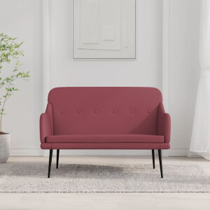 vidaXL Bankje 110x76x80 cm stof wijnrood