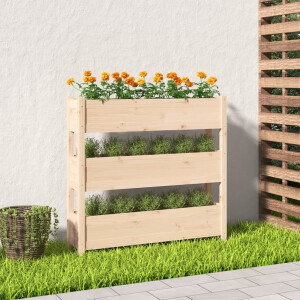 vidaXL Plantenbak 112x25x104,5 cm massief grenenhout