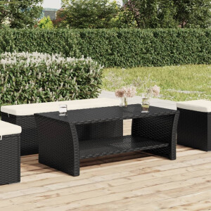 vidaXL Salontafel 100x50x40 cm poly rattan zwart